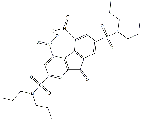 N2,N2,N7,N7-tetrapropyl-4,5-dinitro-9-oxo-9H-fluorene-2,7-disulfonamide Struktur