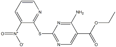 ethyl 4-amino-2-[(3-nitro-2-pyridinyl)sulfanyl]-5-pyrimidinecarboxylate Struktur