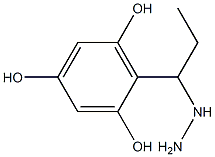 1-(1-(2,4,6-trihydroxyphenyl)propyl)hydrazine Struktur