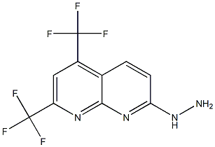 1-(2,4-bis(trifluoromethyl)-1,8-naphthyridin-7-yl)hydrazine Struktur