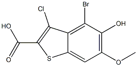 4-bromo-3-chloro-5-hydroxy-6-methoxybenzo[b]thiophene-2-carboxylic acid Struktur