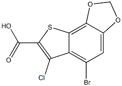 5-bromo-6-chloro-2,3-dihydrothieno[2,3-e][1,3]benzodioxole-7-carboxylic acid Struktur