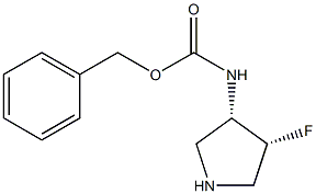 cis-(4-Fluoro-pyrrolidin-3-yl)-carbamic acid benzyl ester Struktur