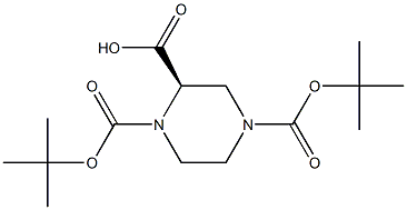 (R)-Piperazine-1,2,4-tricarboxylic acid 1,4-di-tert-butyl ester Struktur