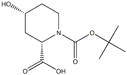 (2S,4R)-1-(tert-butoxycarbonyl)-4-hydroxypiperidine-2-carboxylic acid Struktur