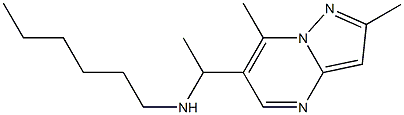 (1-{2,7-dimethylpyrazolo[1,5-a]pyrimidin-6-yl}ethyl)(hexyl)amine Struktur