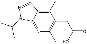 (1-isopropyl-4,6-dimethyl-1H-pyrazolo[3,4-b]pyridin-5-yl)acetic acid Struktur