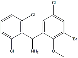 (3-bromo-5-chloro-2-methoxyphenyl)(2,6-dichlorophenyl)methanamine Struktur