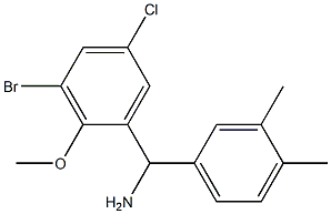 (3-bromo-5-chloro-2-methoxyphenyl)(3,4-dimethylphenyl)methanamine Struktur