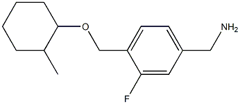 (3-fluoro-4-{[(2-methylcyclohexyl)oxy]methyl}phenyl)methanamine Struktur