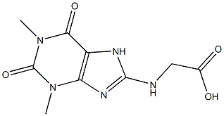 [(1,3-dimethyl-2,6-dioxo-2,3,6,7-tetrahydro-1H-purin-8-yl)amino]acetic acid Struktur