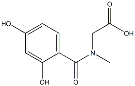 [(2,4-dihydroxybenzoyl)(methyl)amino]acetic acid Struktur