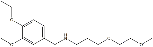 [(4-ethoxy-3-methoxyphenyl)methyl][3-(2-methoxyethoxy)propyl]amine Struktur