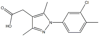 [1-(3-chloro-4-methylphenyl)-3,5-dimethyl-1H-pyrazol-4-yl]acetic acid Struktur