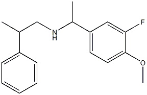 [1-(3-fluoro-4-methoxyphenyl)ethyl](2-phenylpropyl)amine Struktur