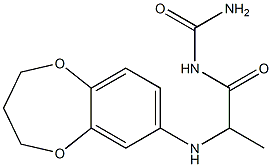 [2-(3,4-dihydro-2H-1,5-benzodioxepin-7-ylamino)propanoyl]urea Struktur