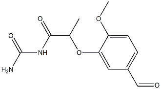 [2-(5-formyl-2-methoxyphenoxy)propanoyl]urea Struktur