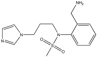 [2-(aminomethyl)phenyl]-N-[3-(1H-imidazol-1-yl)propyl]methanesulfonamide Struktur