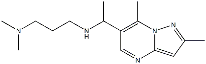 [3-(dimethylamino)propyl](1-{2,7-dimethylpyrazolo[1,5-a]pyrimidin-6-yl}ethyl)amine Struktur