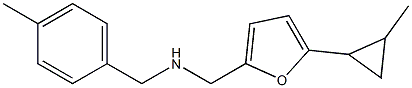 {[5-(2-methylcyclopropyl)furan-2-yl]methyl}[(4-methylphenyl)methyl]amine Struktur