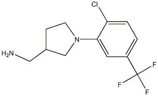 {1-[2-chloro-5-(trifluoromethyl)phenyl]pyrrolidin-3-yl}methanamine Struktur