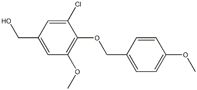 {3-chloro-5-methoxy-4-[(4-methoxyphenyl)methoxy]phenyl}methanol Struktur