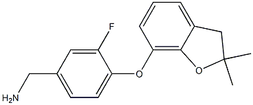 {4-[(2,2-dimethyl-2,3-dihydro-1-benzofuran-7-yl)oxy]-3-fluorophenyl}methanamine Struktur