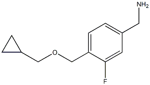 {4-[(cyclopropylmethoxy)methyl]-3-fluorophenyl}methanamine Struktur