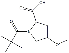 1-(2,2-dimethylpropanoyl)-4-methoxypyrrolidine-2-carboxylic acid Struktur