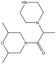 1-(2,6-dimethylmorpholin-4-yl)-2-(piperazin-1-yl)propan-1-one Struktur