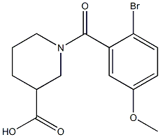 1-(2-bromo-5-methoxybenzoyl)piperidine-3-carboxylic acid Struktur