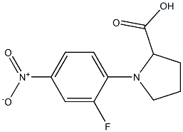 1-(2-fluoro-4-nitrophenyl)pyrrolidine-2-carboxylic acid Struktur