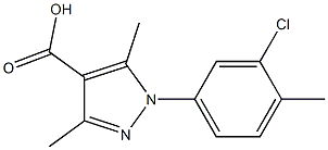 1-(3-chloro-4-methylphenyl)-3,5-dimethyl-1H-pyrazole-4-carboxylic acid Struktur