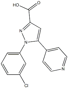 1-(3-chlorophenyl)-5-(pyridin-4-yl)-1H-pyrazole-3-carboxylic acid Struktur