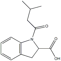 1-(3-methylbutanoyl)-2,3-dihydro-1H-indole-2-carboxylic acid Struktur