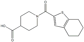 1-(4,5,6,7-tetrahydro-1-benzothiophen-2-ylcarbonyl)piperidine-4-carboxylic acid Struktur