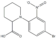 1-(4-bromo-2-nitrophenyl)piperidine-2-carboxylic acid Struktur