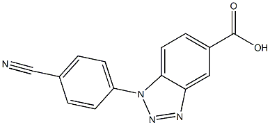 1-(4-cyanophenyl)-1H-1,2,3-benzotriazole-5-carboxylic acid Struktur