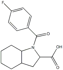 1-(4-fluorobenzoyl)octahydro-1H-indole-2-carboxylic acid Struktur