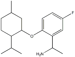 1-(5-fluoro-2-{[5-methyl-2-(propan-2-yl)cyclohexyl]oxy}phenyl)ethan-1-amine Struktur