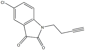 1-(but-3-yn-1-yl)-5-chloro-2,3-dihydro-1H-indole-2,3-dione Struktur