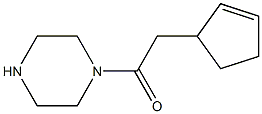 1-(cyclopent-2-en-1-ylacetyl)piperazine Struktur