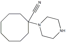 1-(piperazin-1-yl)cyclooctane-1-carbonitrile Struktur