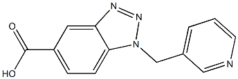 1-(pyridin-3-ylmethyl)-1H-1,2,3-benzotriazole-5-carboxylic acid Struktur