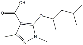 1,3-dimethyl-5-[(4-methylpentan-2-yl)oxy]-1H-pyrazole-4-carboxylic acid Struktur