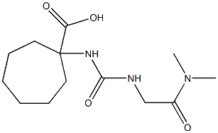 1-[({[2-(dimethylamino)-2-oxoethyl]amino}carbonyl)amino]cycloheptanecarboxylic acid Struktur