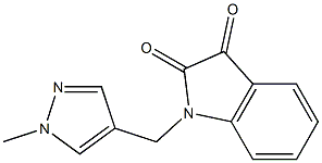 1-[(1-methyl-1H-pyrazol-4-yl)methyl]-2,3-dihydro-1H-indole-2,3-dione Struktur