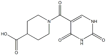 1-[(2,4-dioxo-1,2,3,4-tetrahydropyrimidin-5-yl)carbonyl]piperidine-4-carboxylic acid Struktur