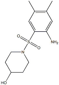 1-[(2-amino-4,5-dimethylbenzene)sulfonyl]piperidin-4-ol Struktur