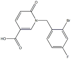 1-[(2-bromo-4-fluorophenyl)methyl]-6-oxo-1,6-dihydropyridine-3-carboxylic acid Struktur